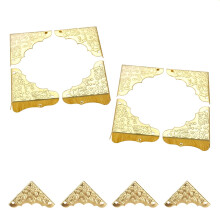 12pcs Corner Protectors Gold Metal Edge Antique Box Corner Protector Retro Furniture Table Corner Edge Guards Wooden Jewelry Box Protect Decorative