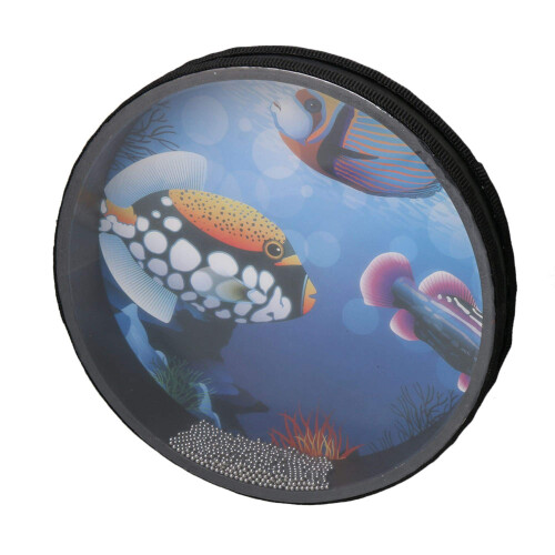 Wave Bead Ocean Drum Percussion with Fish Patton 10 inch 2