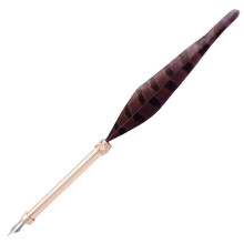 Vintage Feather Quill Pen, Nuture Feather Dip Pen with Gift Box, Black & Purple