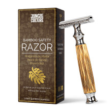 Jungle Culture Bamboo Safety Razor for Men & Women • Premium Eco Friendly Razor • Fits Double Edge Blades • Plastic Free & Zero Waste Shaving