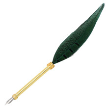 Vintage Feather Quill Pen, Nuture Feather Dip Pen with Gift Box, Dark Green