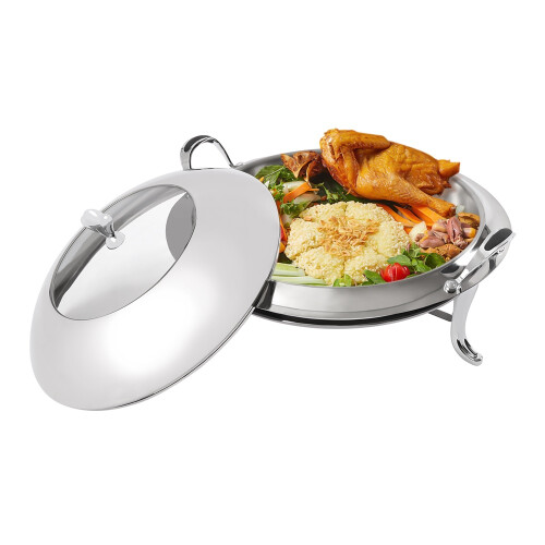Chafing Dish Stainless Steel Round Durable Buffet Warmer Tray