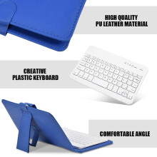 Phone Universal Wireless Bluetooth Keyboard, Flip Magnetic Leather Travel Carrying Case Cover with Stand for 4.5''-6.8'' for iOS for Android