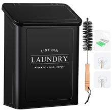 Magnetic Lint Bin for Laundry Room, Metal Lint Container with Lid and Brush UK