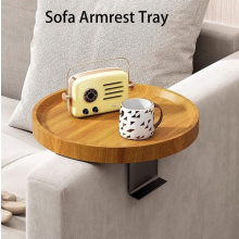 Coffee Table Adjustable Sofa Arm Table Side Table Wooden Couch Armrest Tray UK