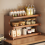 3 Tier Bamboo Desktop Organizer Stand Bookcase Table Rack Kitchen Storage Shelf 1
