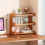3 Tier Bamboo Desktop Organizer Stand Bookcase Table Rack Kitchen Storage Shelf 4