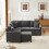 HOMAIRE Grey Chenille Corner Sofa with Sleep 6