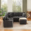 HOMAIRE Grey Chenille Corner Sofa with Sleep 3