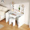 HOMAIRE White Vanity Table with LED Mirror & Stool 6