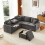 HOMAIRE Grey Chenille Corner Sofa with Sleep 4