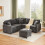 HOMAIRE Grey Chenille Corner Sofa with Sleep 5