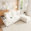 HOMAIRE Beige L-Shaped Sofa Bed with Storage 5
