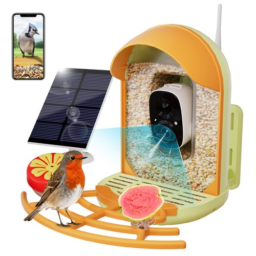 Smart Bird Feeder with Camera Solar Powered Camera Bird Feeder 2K Live Feed