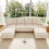 HOMAIRE 4-Seater U-Shaped Beige Modular Sofa 4