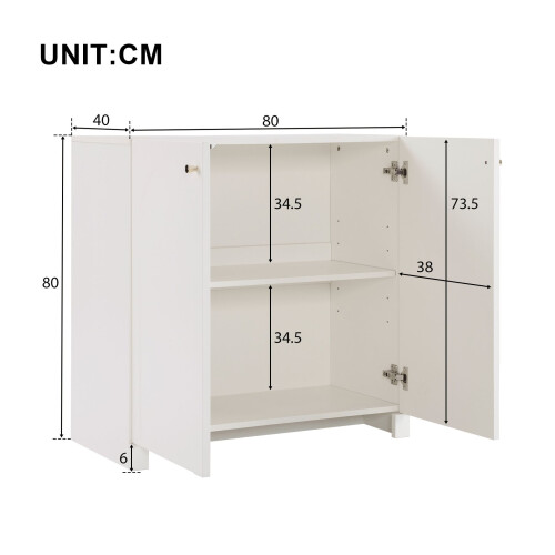 HOMAIRE White Storage Cabinet 80x40x80 cm 1