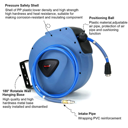 65ft 20m Retractable Auto Air Line Compressor Hose Reel Compressor Wall Mounted 2