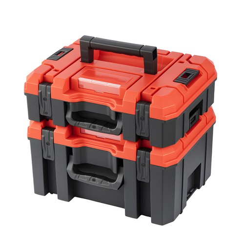 Heavy-Duty Stackable Toolbox with Anti-Theft Lock Portable Tool Organizer Case