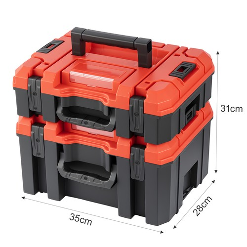 Heavy-Duty Stackable Toolbox with Anti-Theft Lock Portable Tool Organizer Case 1