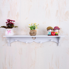 White Heart Shaped Wall Shelf with Hook Floating Bookshelf Display Storage