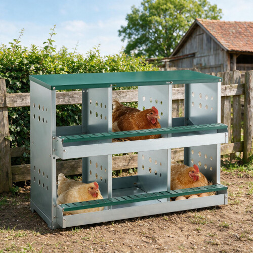 HOMAIRE 6-Compartment Green Chicken Nest Box 2