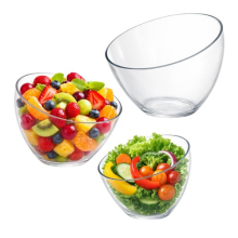 Angled Plastic Bowls 3 Pack Clear Acrylic Salad & Candy Serving Bowls