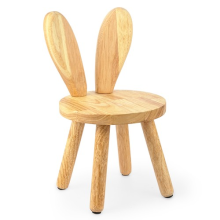 Solid Wood Rabbit Ear Stool Portable Small Wooden Stool Rustic Round Seat