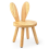 Solid Wood Rabbit Ear Stool Portable Small Wooden Stool Rustic Round Seat 1