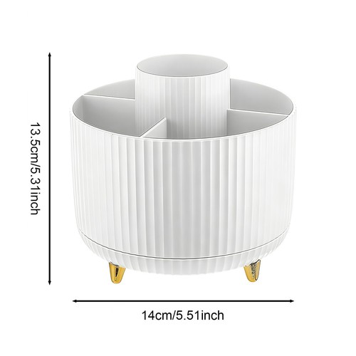 360 Â Rotating Desktop Storage Box, 5-Grid Pen Holder, Office, School, Home Use 1