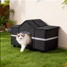 Waterproof Outdoor Cat House for Multiple Cats All-Seasons Feral Pet Tent