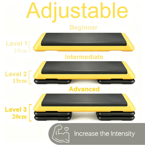 HOMAIRE Adjustable Aerobic Stepper Yellow 2