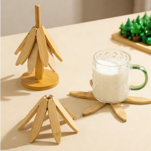 Wooden Tree Trivet Coasters Set Decorative Anti Scald Table Mat for Kitchen