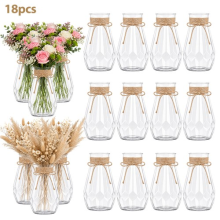 18pcs Set Plastic Vases Transparent Floral Arrangement Handmade for Bouquet
