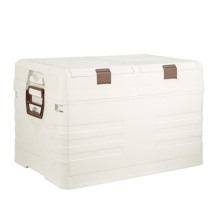 Collapsible Storage Box with Lid 53.5x35.5x34cm, Foldable Heavy-Duty Plastic Bin