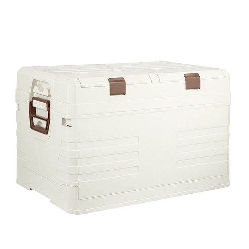 Collapsible Storage Box with Lid 53.5x35.5x34cm, Foldable Heavy-Duty Plastic Bin