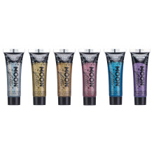 Holographic Face & Body Festival Glitter Gel by Moon Glitter - 12ml - Set of 6 colours - Glitter Face Paint