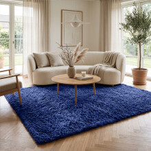 (160 x 230 cm (Large Area), Navy Blue) Shaggy Rug Soft Faux Fur Fluffy Non Slip Rugs 450GSM Bath Door Mats