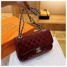 (Burgundy) Women's Quilted Crossbody Bag Fashion Chain Shoulder Bag Small Square Handbag Ladies Underarm Purse Daily Evening Dating Travel Sling Bag