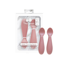 Tiny Spoon (2 Pack in Blush) - 100% Silicone Spoons for Baby Led Weaning + Purees - Designed by a Pediatric Feeding Specialist - 6 Months+
