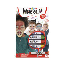 Mask Up Party, Face Painting Kit for Boys and Girls, Make-up Sticks Ideal for Christmas, Halloween, Carnival and Parties - 3 Colours and 2 Tutorials -