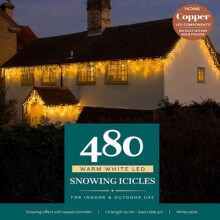 NOMA 480 Snowing LED Icicle Lights, Warm White - 10.2m