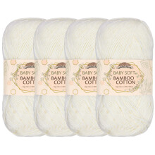 JubileeYarn Baby Soft Bamboo Cotton Yarn - 50g/Skein - Almond Milk - 4 Skeins