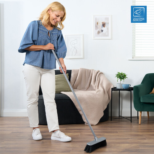 Silver Soft Indoor Broom Brush with Handle 1