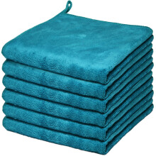 Microfiber Face Cloths Makeup Remover Cloth Facial Washcloths Face Cleaning Towels For Eye Face Exfoliating Bath 30CM X 30CM 6 PACK Ice blue