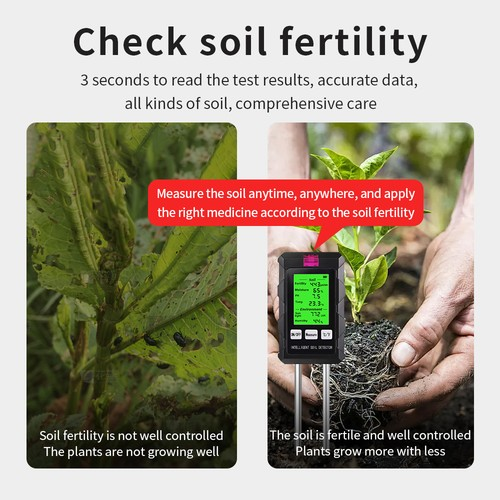 6-in-1 PH Tester Soil Moisture Meter Detector Humidity Temperature New Sunlight 2