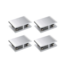 Glass Clamp, Double Sided Adjustable Aluminum Alloy Glass Shelf Clamps, Glass Clamps, Clamp Holder for Glass 10-12mm Thickness 4pcs