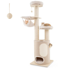 Kattenboom met 2 verdiepingen tellend appartement, hangmatten, 58x58x187 cm