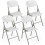 Set van 4 opklapbare stoelen, metalen frame, wit, draagbaar 3