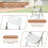 Set van 4 opklapbare stoelen, metalen frame, wit, draagbaar 5
