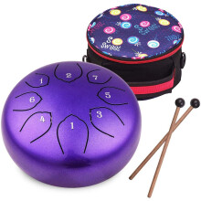 Steel Tongue Drum for Kids: 6 Inch 8 Notes Steel Drums C Major with Drumsticks Bag Finger Cover - Handpan for Musical Education Meditation Percussion